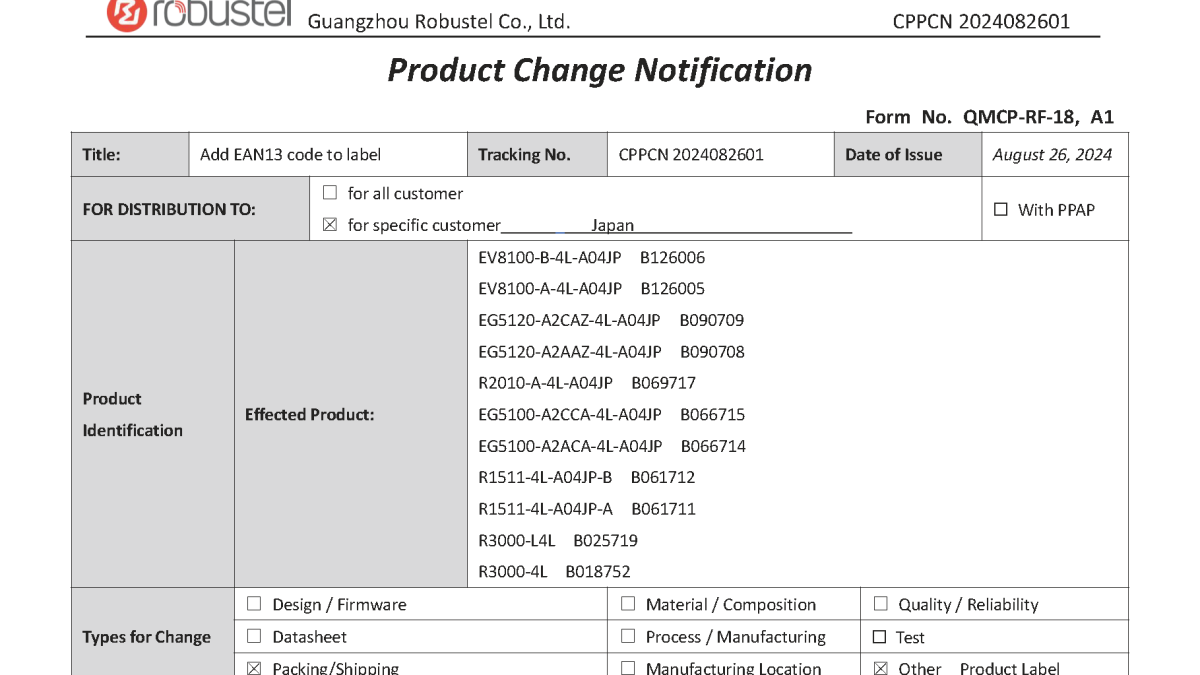 ロバステル 製品変更通知 -ラベルに EAN13 コード（JANコード）を追加